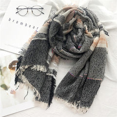 Unisex Style Winter Scarf Cotton And Linen Solider Color long scarf