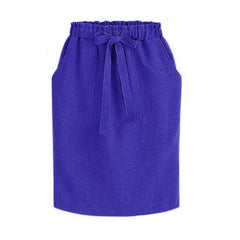Elegant Pencil Skirt Cotton Midi Bow Skirt