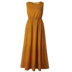 Dot Print Sleeveless Summer Dress