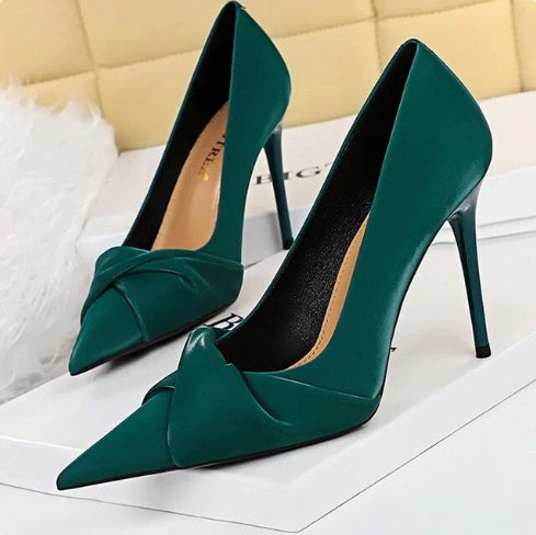 Shoes Fashion Kitten Heels Women Pumps Pointed Bow-knot Stiletto High Heels