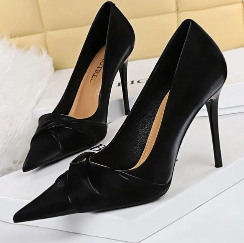 Shoes Fashion Kitten Heels Women Pumps Pointed Bow-knot Stiletto High Heels