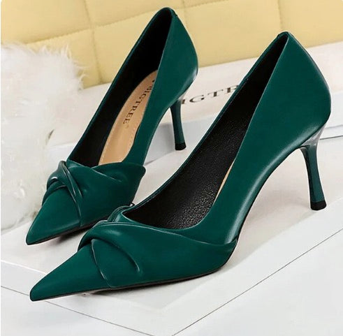 Shoes Fashion Kitten Heels Women Pumps Pointed Bow-knot Stiletto High Heels