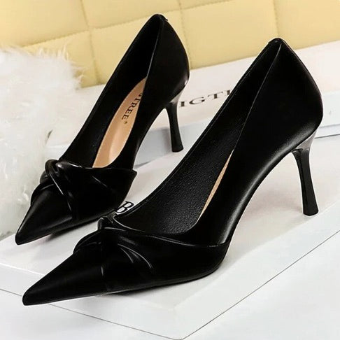 Shoes Fashion Kitten Heels Women Pumps Pointed Bow-knot Stiletto High Heels