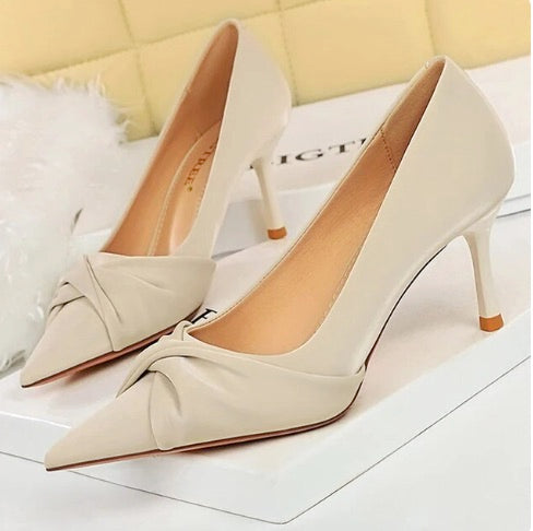 Shoes Fashion Kitten Heels Women Pumps Pointed Bow-knot Stiletto High Heels