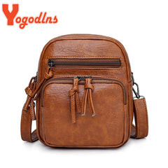 Vintage Crossbody Bag Women Soft PU Leather Shoulder Bag