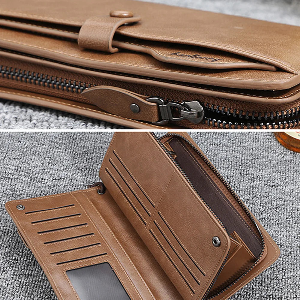 Men Long Fashion Wallets Design Zipper Card Holder