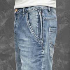 Summer Men's Retro Blue Short Jeans Classic Style Fashion