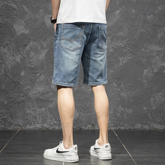 Summer Men's Retro Blue Short Jeans Classic Style Fashion