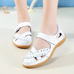 Hollow White Shoes Sandals Flats Loafers Summer Cool Plus Size