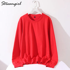 Sweatshirts Top Vintage Oversize Cotton Women Pullovers