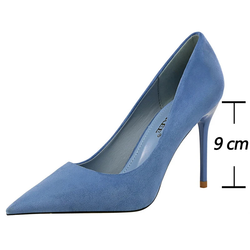 Shoes Suede Woman Pumps High Heels For Women Office Fashion