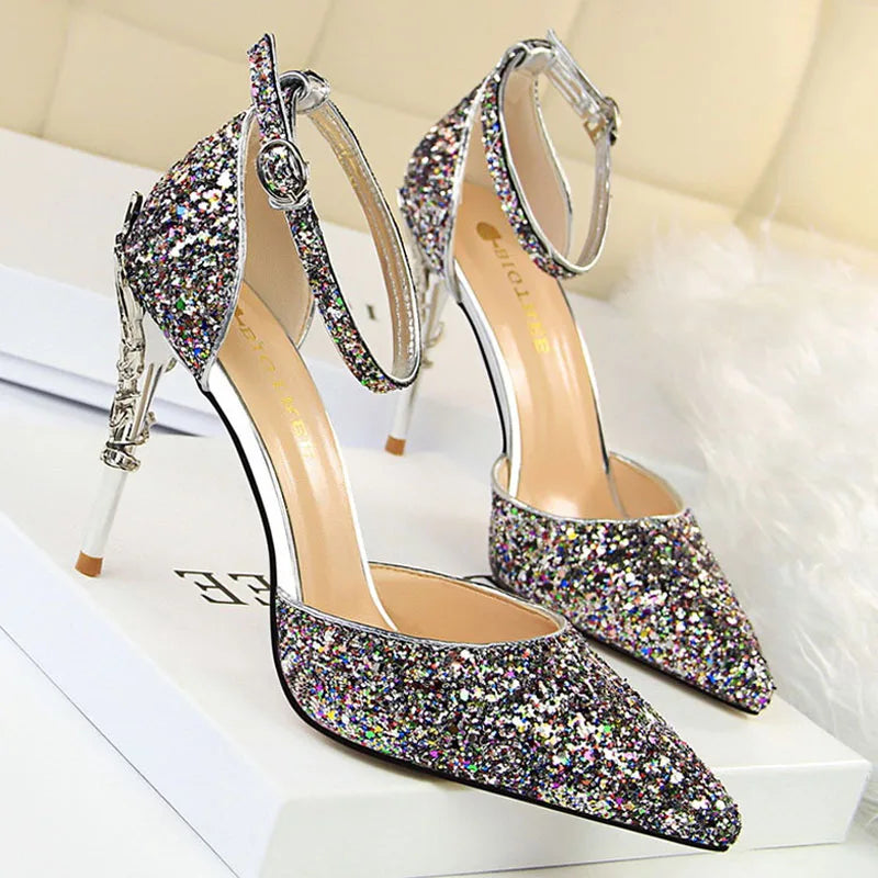 Shoes Woman Pumps Sequins High Heels Women Shoes Fashion