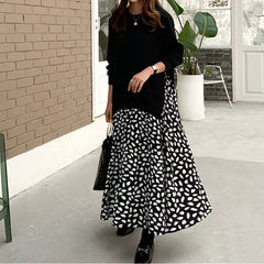 Women Dress Plus Size Long Sleeve T-Shirt Patchwork