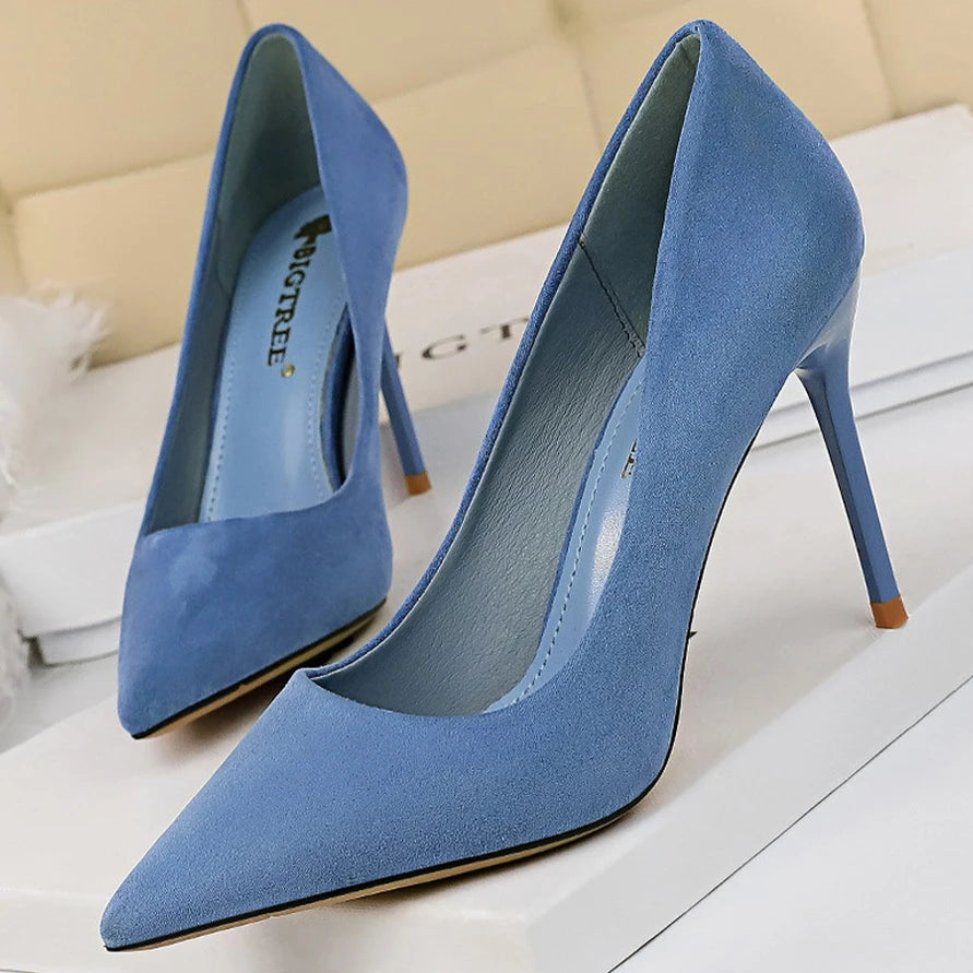 Shoes Suede Woman Pumps High Heels For Women Office Fashion