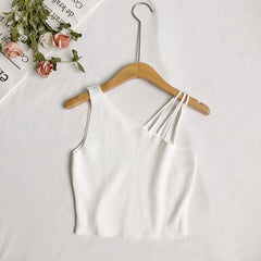 Women Plain Crop Tops Camisoles Off Shoulder