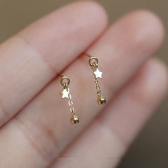 Simple Star Chain Tassel Earrings Women Gold Fashion Plating Jewelry