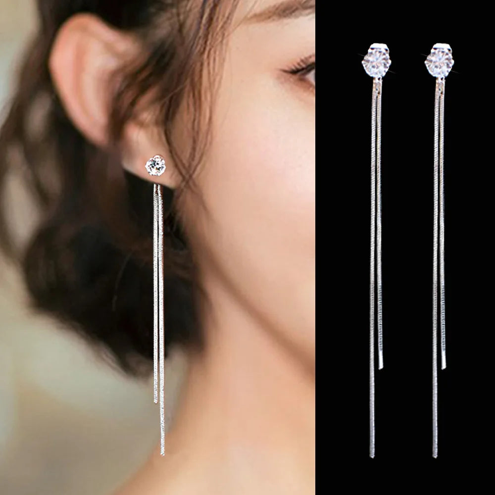 Trend Simulation Pearl Long Flower Rhinestone Earrings