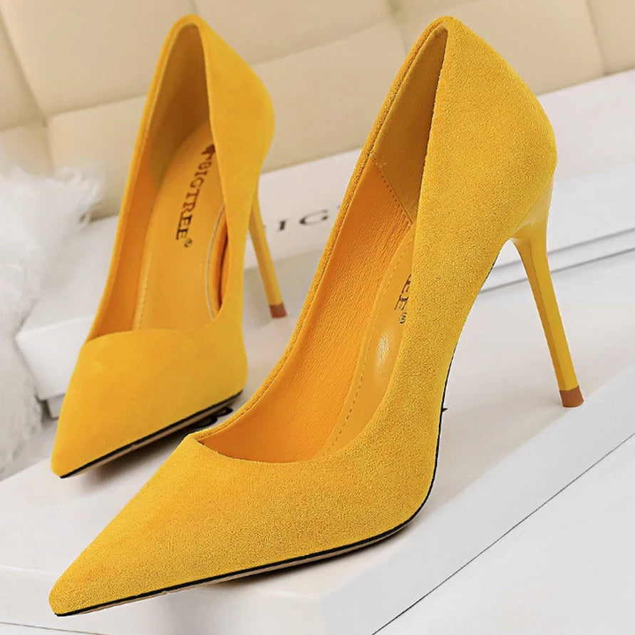 Shoes Suede Woman Pumps High Heels For Women Office Fashion