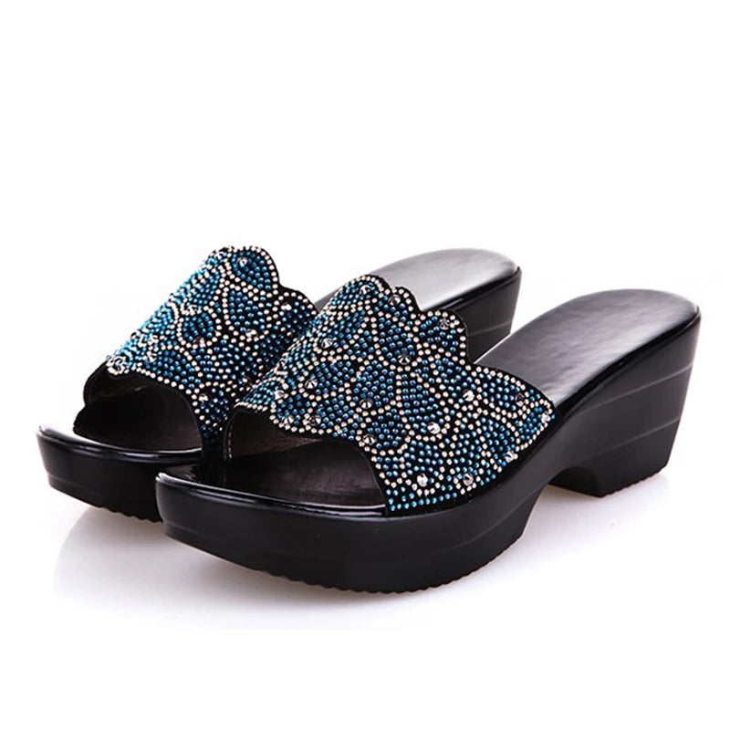 Large Size Women Sandals Summer Fashion Slippers Wedge Shoes