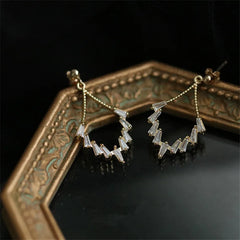 Geometric Crystal Earrings Women Light Plating  Jewelry Gift