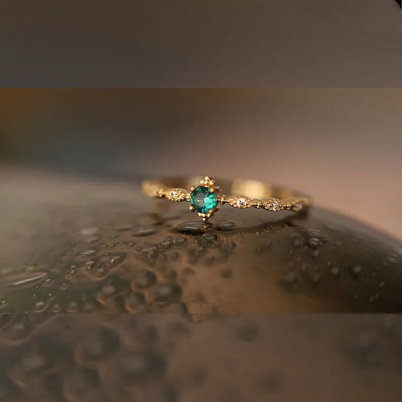 Silver Fashion Tail Ring Plating Gold Simple Design Inlaid