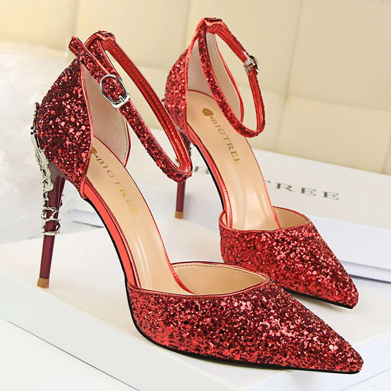 Shoes Woman Pumps Sequins High Heels Women Shoes Fashion