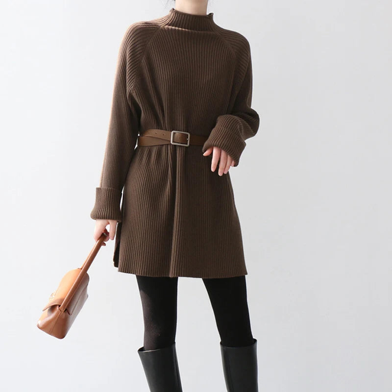 Women Casual oversize Sweater Dresses batwing sleeve