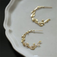 Simple Wrapping Olive Leaf Earrings Elegant Jewelry Accessories