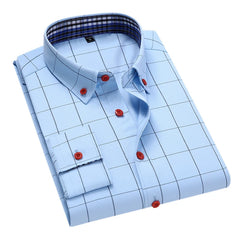 Men's Business Casual Plaid Shirt Fashion Classic Style