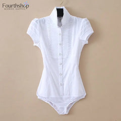 Elegant Bodysuit Short Sleeve Design Blouses