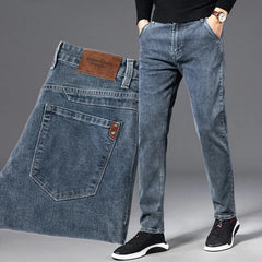 Denim Men Straight Stretch Regular Jeans Classic Vintage