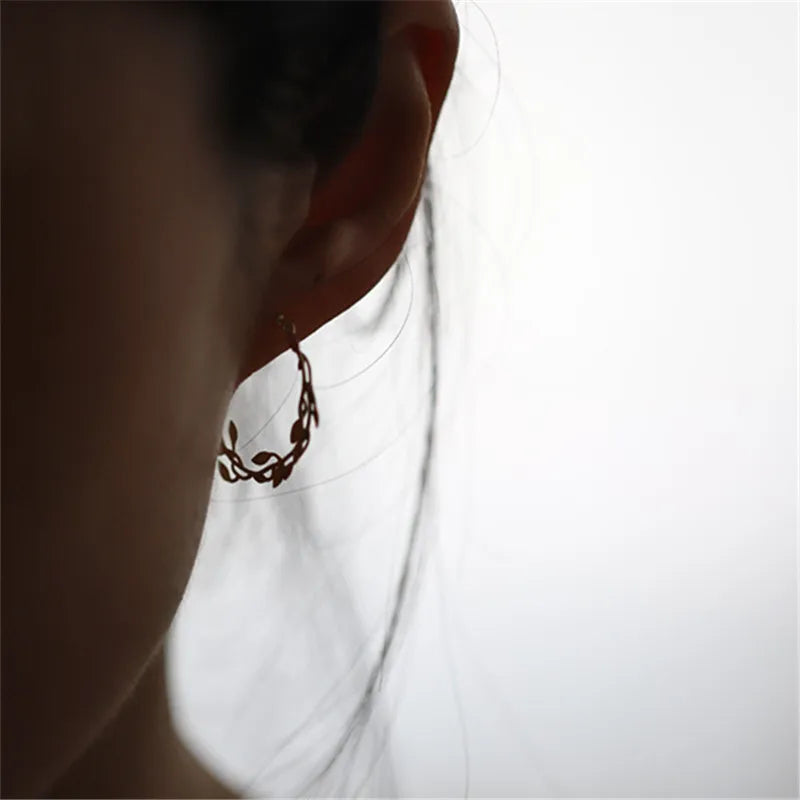 Simple Wrapping Olive Leaf Earrings Elegant Jewelry Accessories