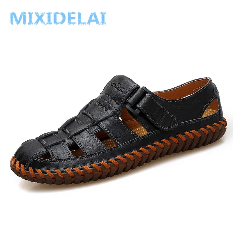 Summer Men Sandals Split Leather Sandals Big Size