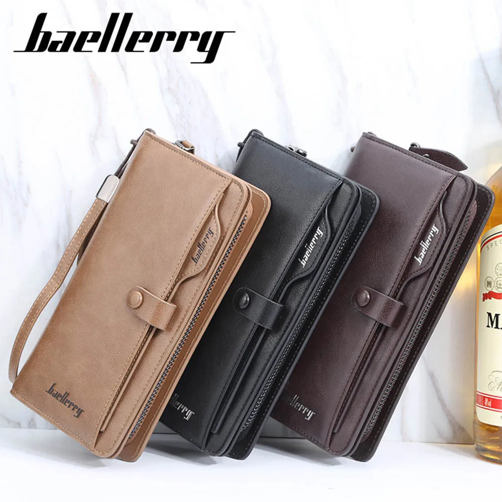 Men Long Fashion Wallets Design Zipper Card Holder