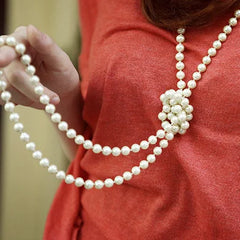 Fashion Jewelry Pearl Bead Long Sweater Chain Necklace