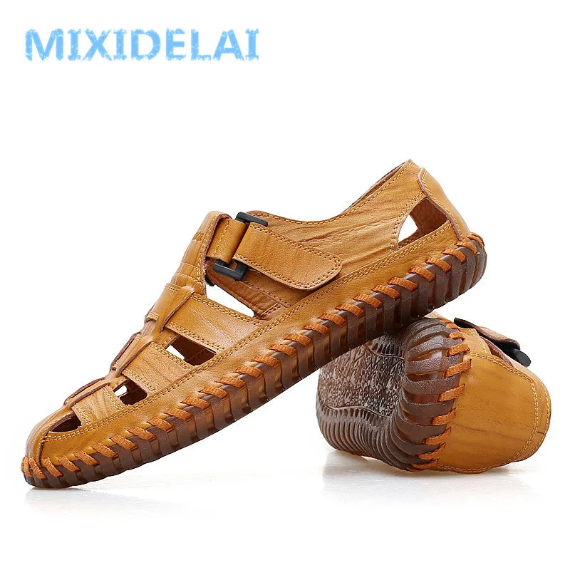 Summer Men Sandals Split Leather Sandals Big Size