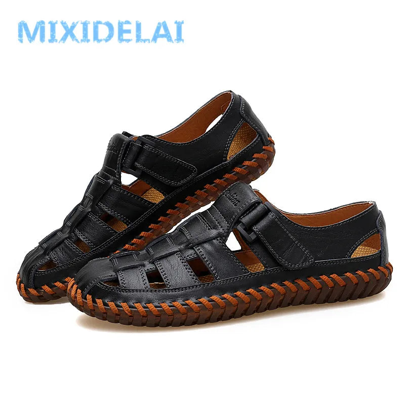 Summer Men Sandals Split Leather Sandals Big Size