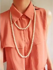 Fashion Jewelry Pearl Bead Long Sweater Chain Necklace