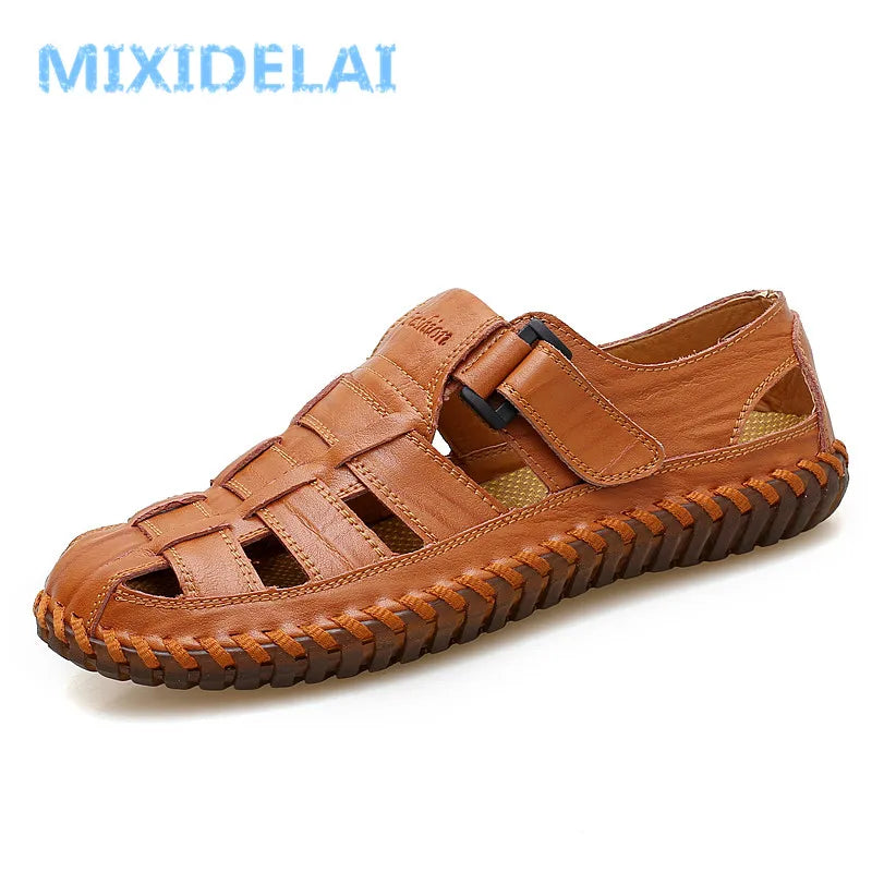 Summer Men Sandals Split Leather Sandals Big Size