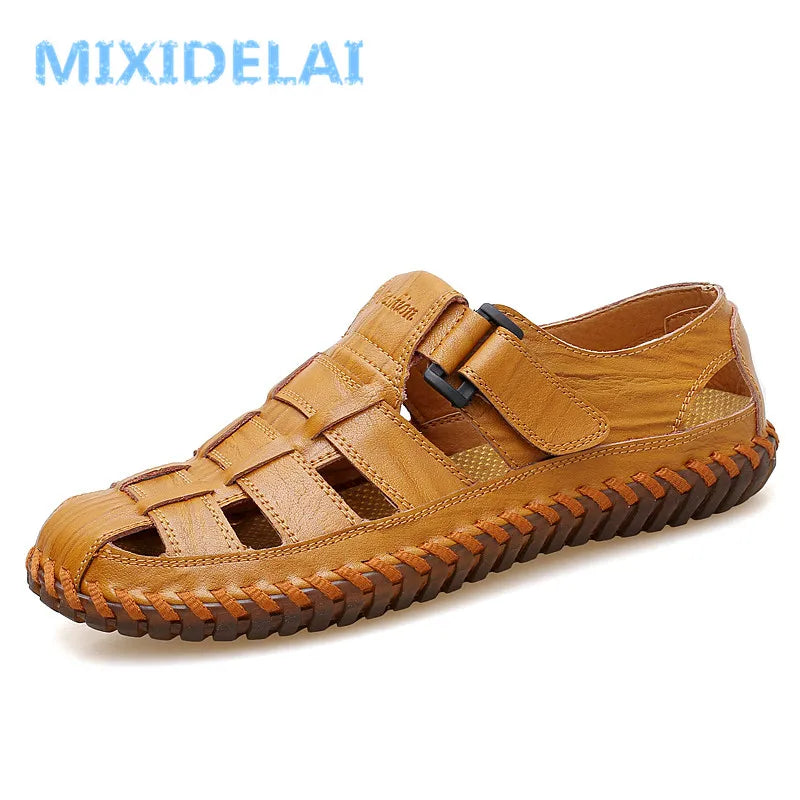 Summer Men Sandals Split Leather Sandals Big Size