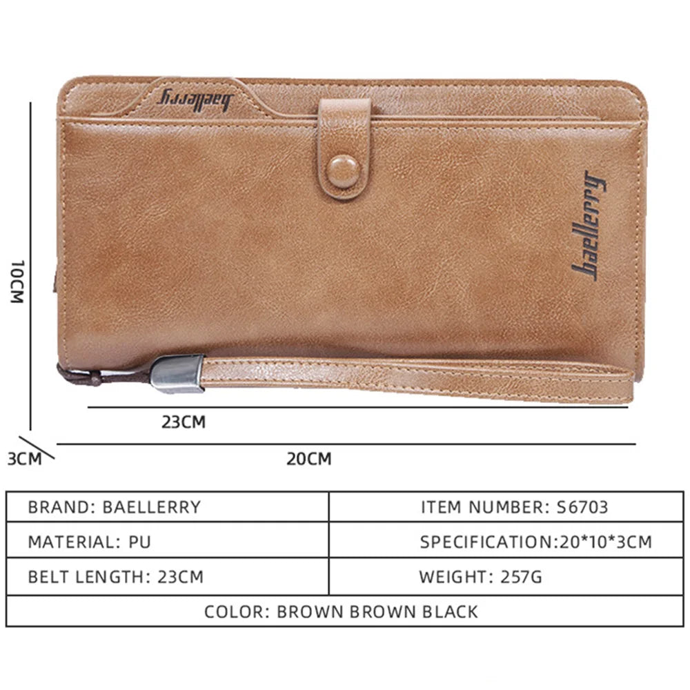 Men Long Fashion Wallets Design Zipper Card Holder