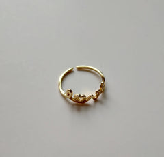 Silver Version Simple LOVE Leaf Ring Small Cute Jewelry