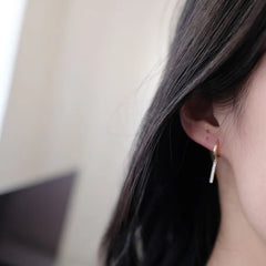 Simple Pavé Crystal Word Earrings Light Jewelry Gift