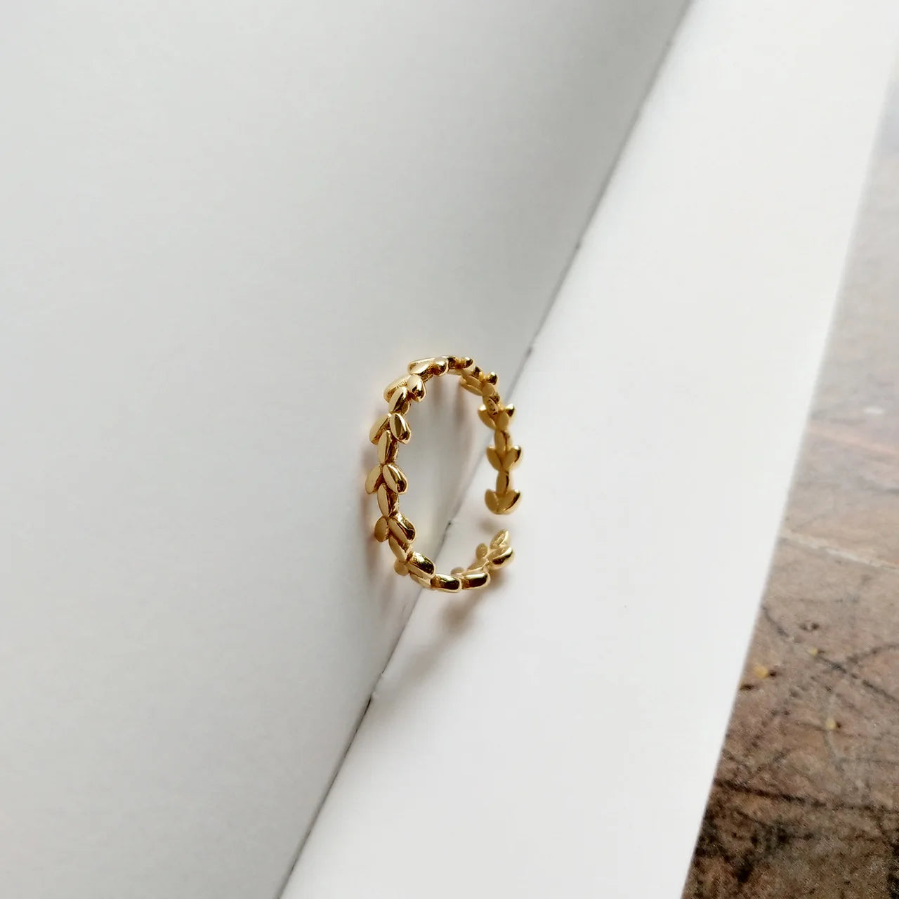 Silver Version Simple LOVE Leaf Ring Small Cute Jewelry