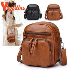 Vintage Crossbody Bag Women Soft PU Leather Shoulder Bag