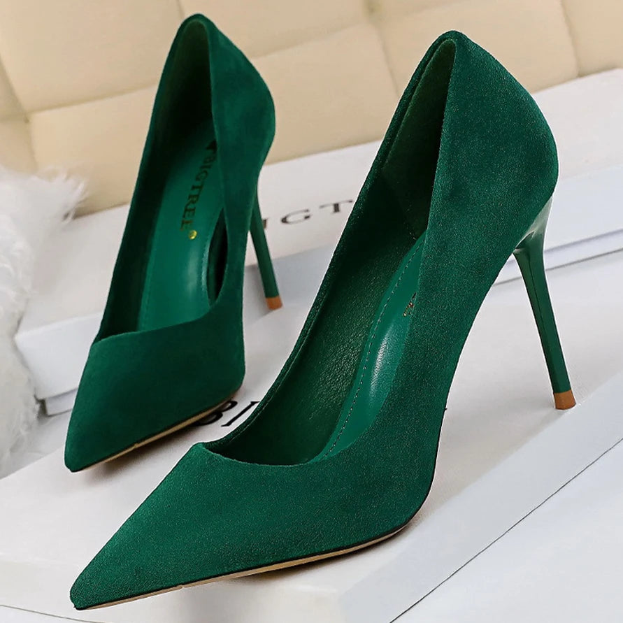 Shoes Suede Woman Pumps High Heels For Women Office Fashion