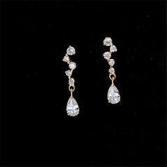 Micro-inlaid Zircon Small Sparkling Crystal Earrings Fashion Jewelry Accessories