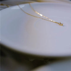 Small Square Diamond Pendant Gold Plating Necklace Fashion