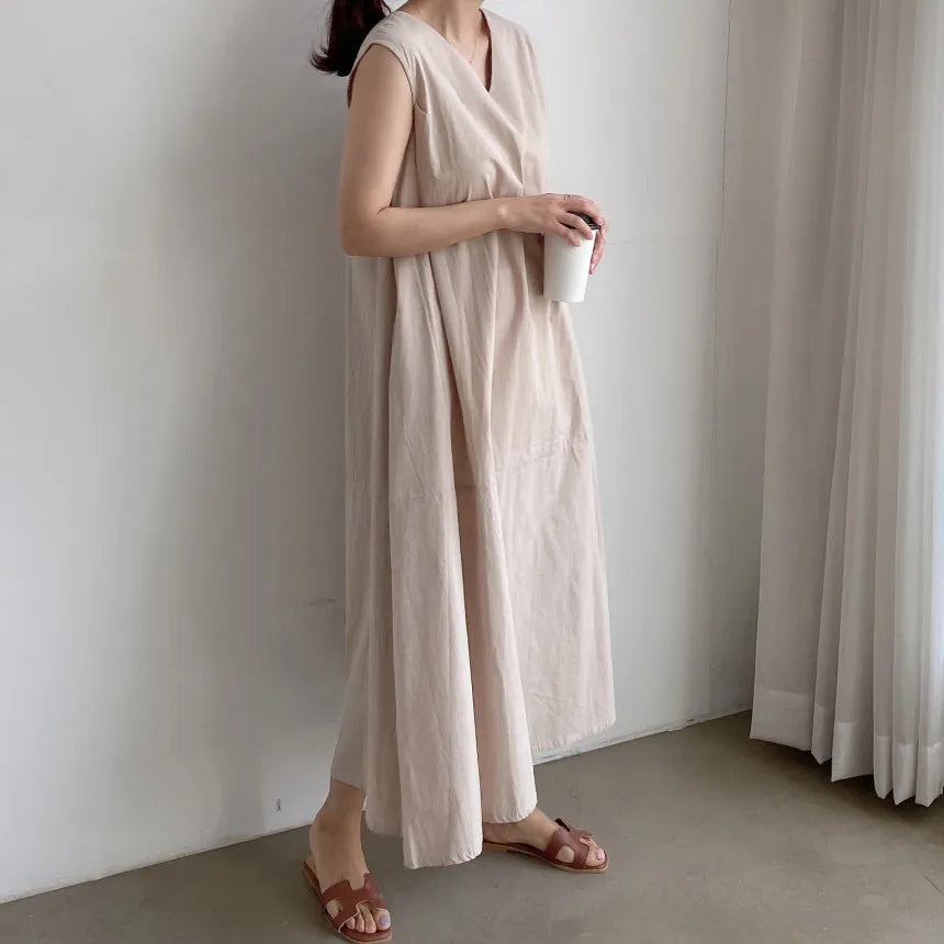 Maxi Dresses Summer Back Single Breasted Women's Dress