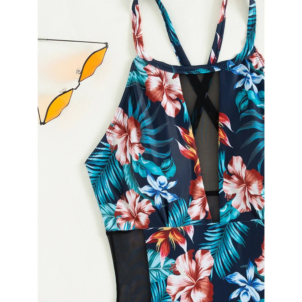 Print One Piece Large Size Swimwear Plus Size